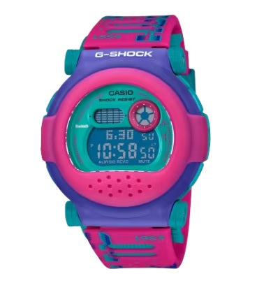 Casio G-Shock G-B001RG-4 " Jason " Pink Blue Green Carbon Core Guard Bluetooth Mobile Link g-001 g-b001