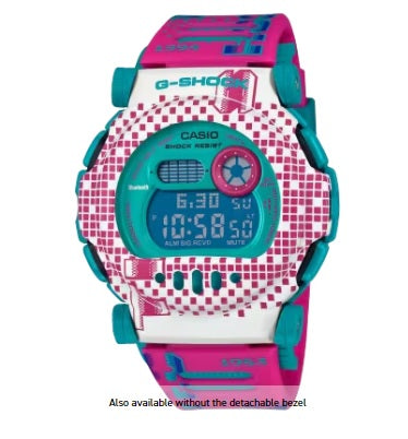 Casio G-Shock G-B001RG-4 " Jason " Pink Blue Green Carbon Core Guard Bluetooth Mobile Link g-001 g-b001