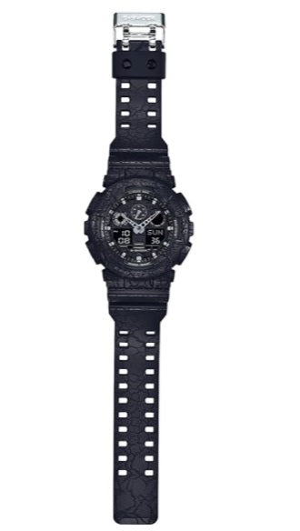 Casio G-Shock GA-100CG-1A Cracked Pattern Black Resin Band ga-100 ga100 Sports Gents Watch