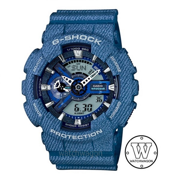Casio G-Shock GA-110DC-2A Denim Series Blue Resin Band Analog Digital Gents Watch GA-110 GA110 ga110dc