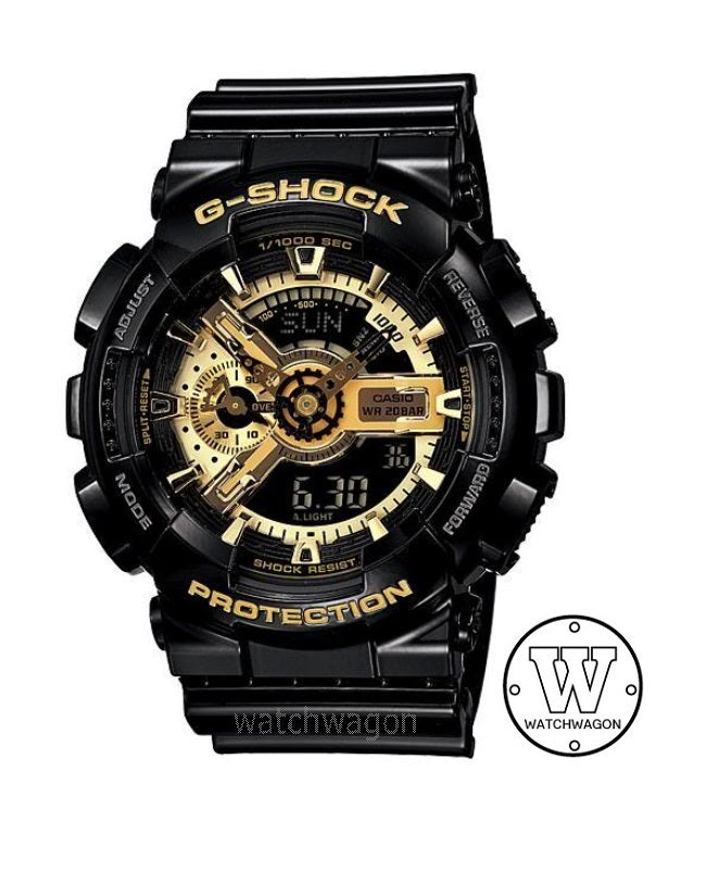 Casio G-Shock GA-110GB-1A Black Gold Black Resin Band Watch GA110GB-1A GA-110GB-1ADR GA-110