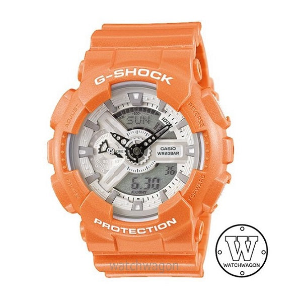Casio G-Shock GA-110SG-4A Analog Digital Gents Sports Watch Orange Resin Band ga-110 ga110