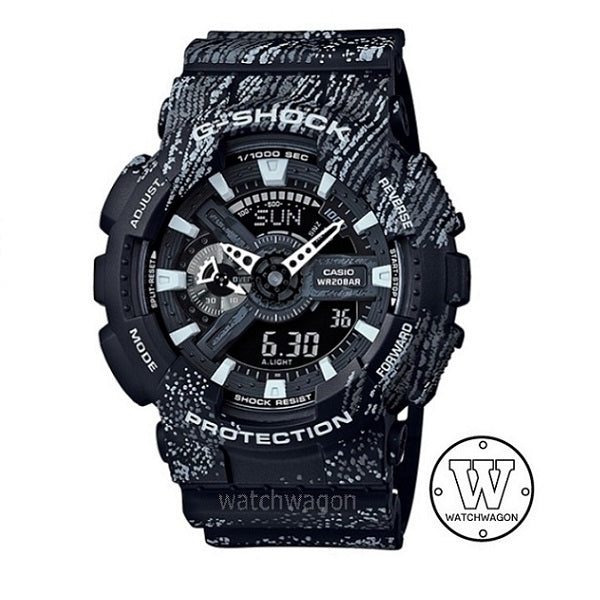 Casio G-Shock GA-110TX-1A Textile Pattern Series Black Resin Band Analog Digital Sports Watch GA-110 GA110