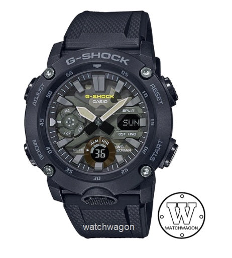 Casio G-Shock GA-2000SU-1A Carbon Core Guard Structure Black Resin Band Watch GA2000 GA-2000SU-1ADR GA-2000