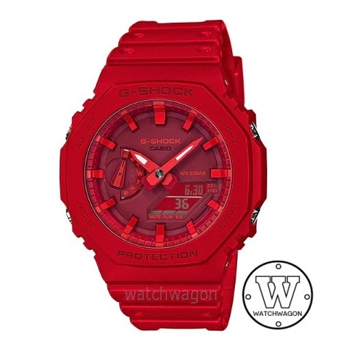 Casio G-Shock GA-2100-4A Carbon Core Red Resin Band GA-2100 GA3100