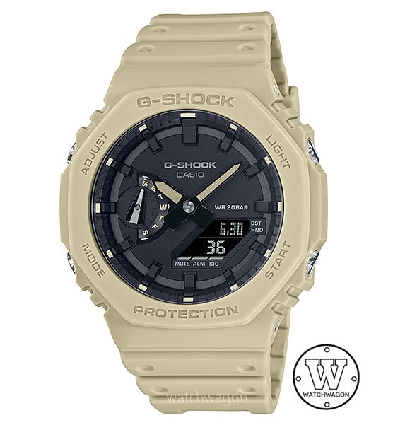 Casio G-Shock GA-2100-5A Carbon Core Unisex Analog Digital Slim Case Brown Resin Band Black Dial Watch GA2100 Casioak