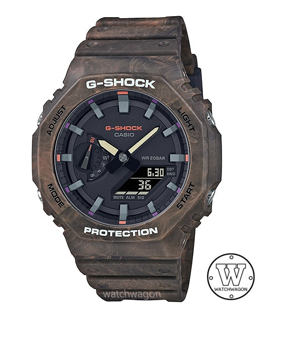Casio G-Shock GA-2100FR-5A Mystic Forest Carbon Core Guard Brown Resin Band Analog Digital Unisex Watch Casioak