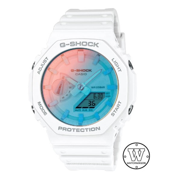 Casio G-Shock GA-2100TL-7A White Resin Band Beach-Inspired Ana Digi Watch CASIOAK ga-2100 ga2100
