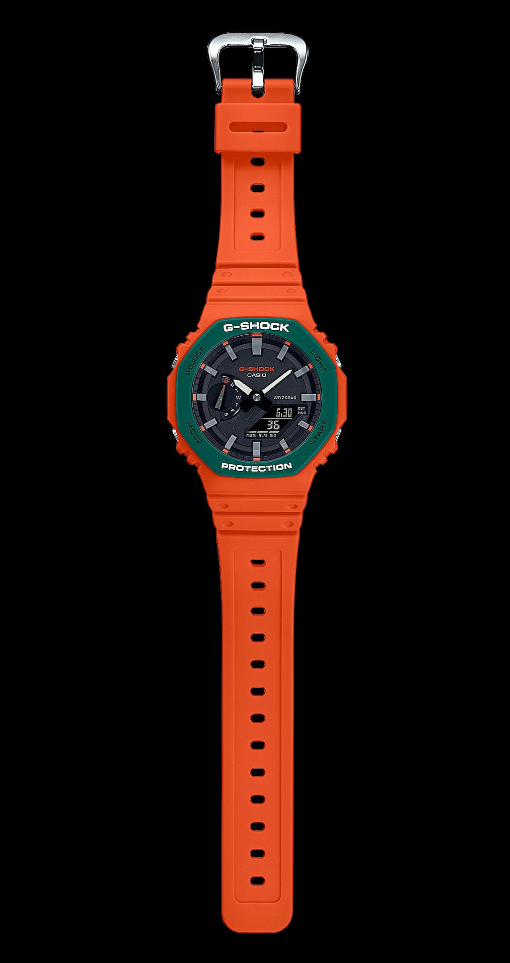 Casio G-Shock GA-2110SC-4A Orange and Green Analog Digital Gents Sports Watch Casioak ga-2110 ga2110