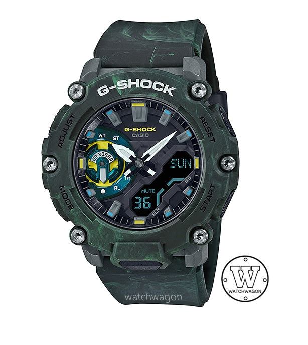 Casio G-Shock GA-2200MFR-3A Green Misty Forest Themed Analog Digital Watch Resin Band ga-2200 ga2200