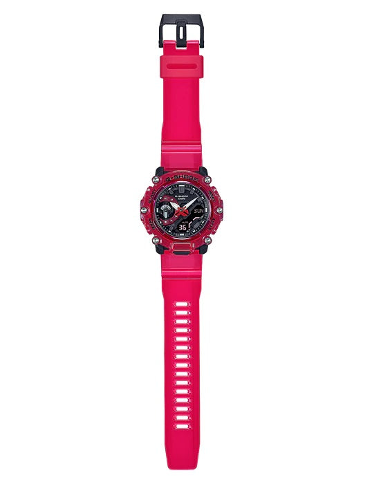 Casio G-Shock GA-2200SKL-4A Carbon Core Guard Semi-Transparent Analog Digital Gents Sports Watch ga-2200 ga2200 Red