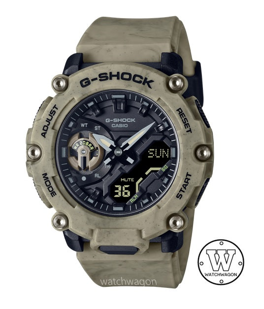 Casio G-Shock GA-2200SL-5A Sand and Land Series Carbon Core Guard Brown Resin Band Analog Digital Gents Sports Watch