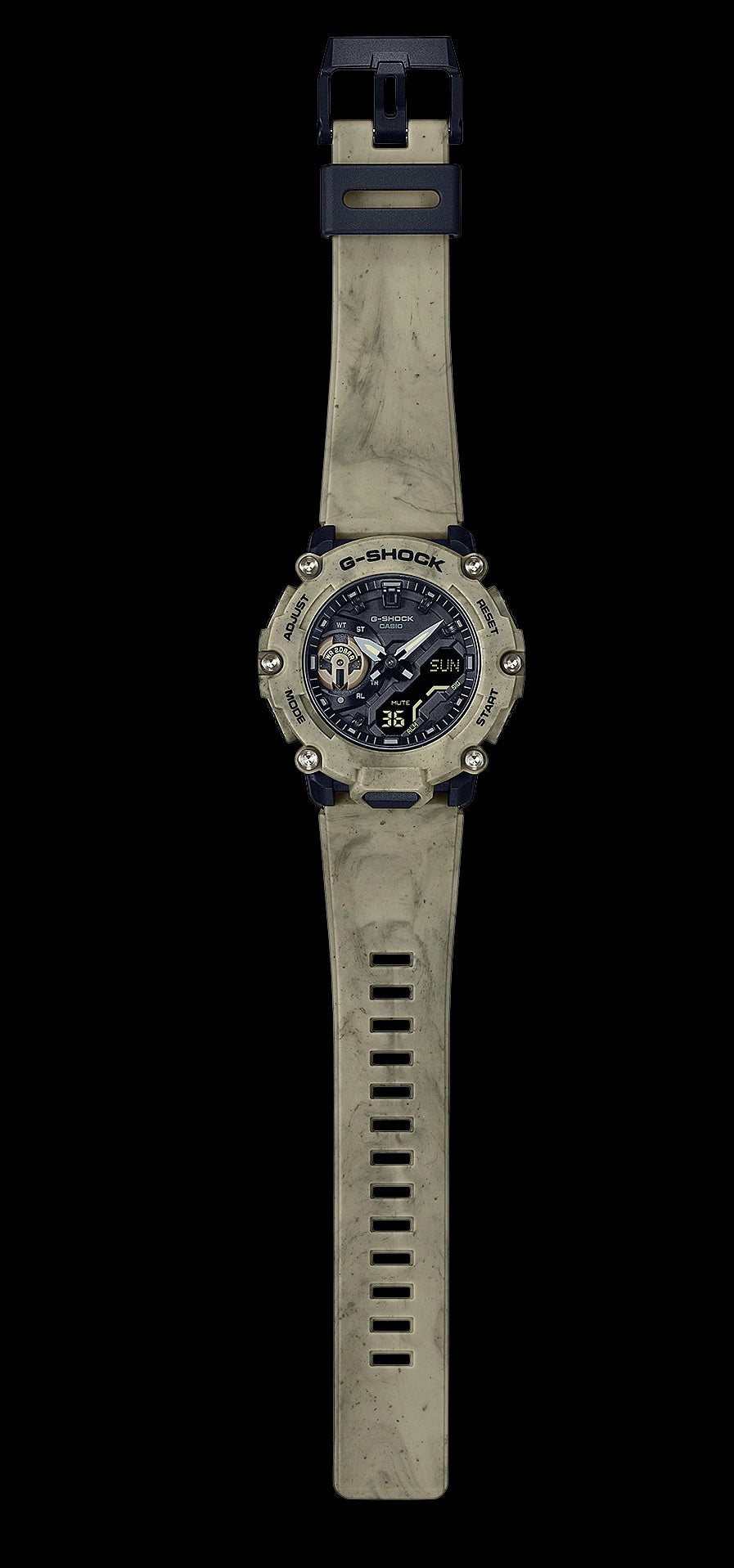 Casio G-Shock GA-2200SL-5A Sand and Land Series Carbon Core Guard Brown Resin Band Analog Digital Gents Sports Watch
