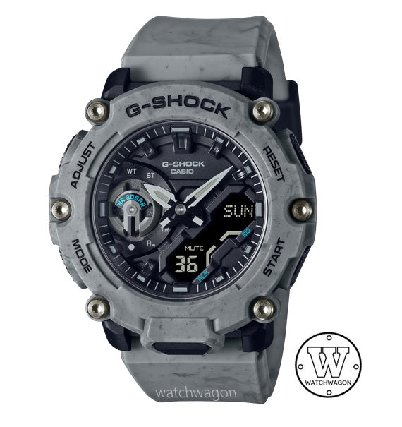 Casio G-Shock GA-2200SL-8A Sand and Land Series Carbon Core Guard Grey Resin Band Analog Digital Gents Sports Watch
