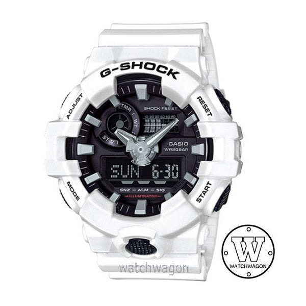 Casio G-Shock GA-700-7A Analog Digital Gents Sports Watch White Resin Band ga-700 ga700