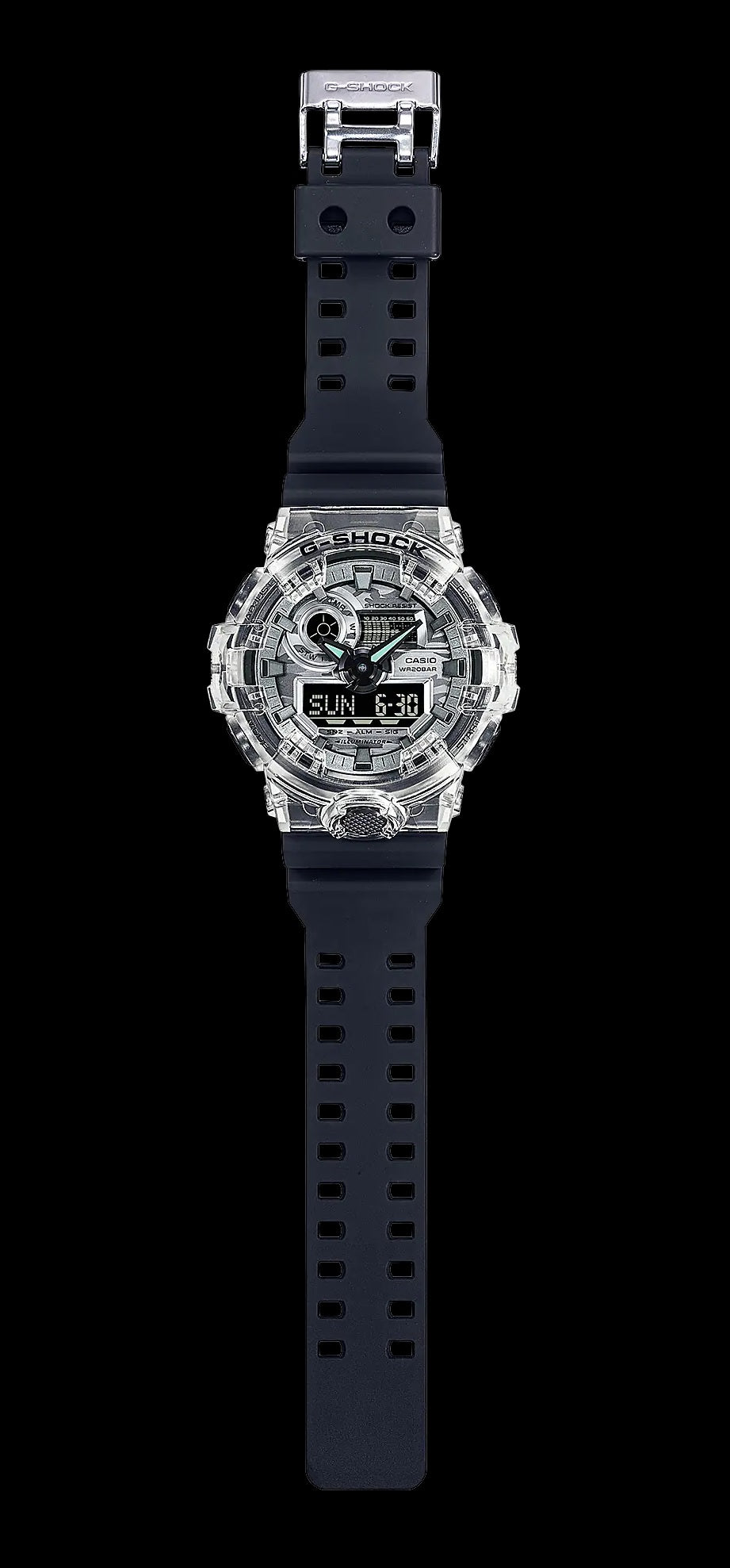 Casio G-Shock GA-700SKC-1A Camouflage Dial Translucent Bezel Black Resin Band Analog Digital Sports Gents Watch ga-700