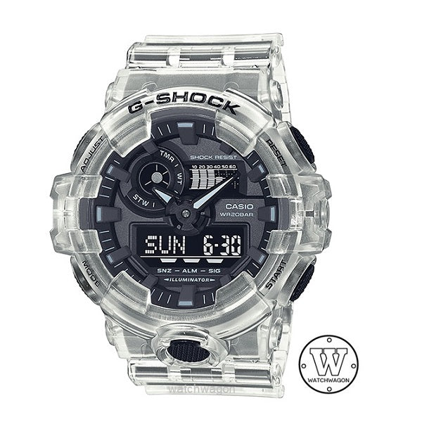 Casio G-Shock GA-700SKE-7A Analog Digital Gents Sports Watch Semi-Transparent Resin Band ga-700 ga700