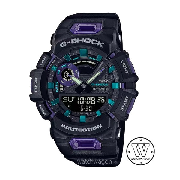 Casio G-Shock GBA-900-1A6 G-SQUAD Black & Purple Bluetooth Smartphone Connectivity MIP Display Step Counter