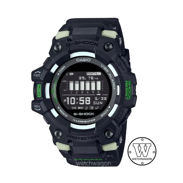 Casio G-Shock GBD-100LM-1 G-SQUAD Black Resin Band Bluetooth Smart Mobile Link Step Count gbd-100 gbd100