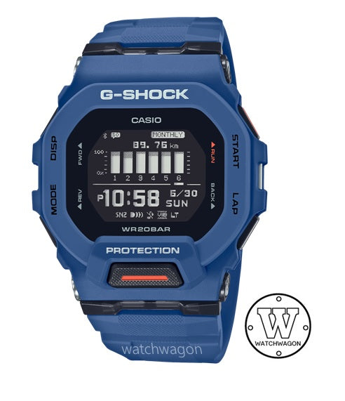 Casio G-Shock GBD-200-2 G-SQUAD Blue Bluetooth Mobile Link Accelerometer Digital Unisex Sports Watch gbd200