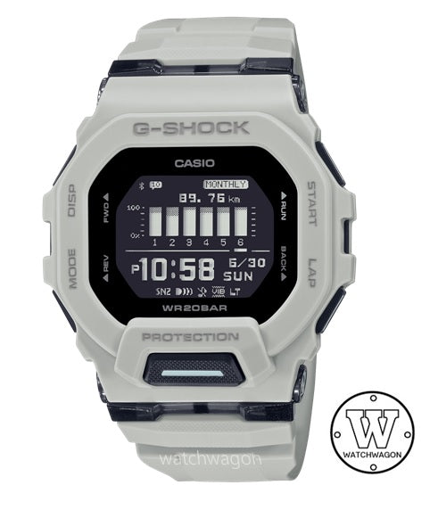 Casio G-Shock GBD-200UU-9 G-SQUAD Urban Utility Colors SMART WATCH Bluetooth Mobile link Digital Grey Resin Band Gents W