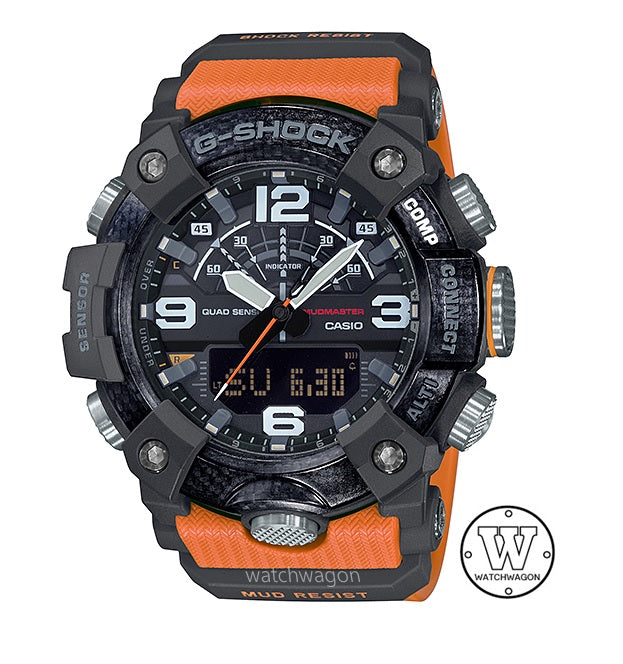 Casio G-Shock GG-B100-1A9 Mudmaster Quad Sensors Bluetooth Mobile Link Carbon Fiber Insert Bezel gg-b100
