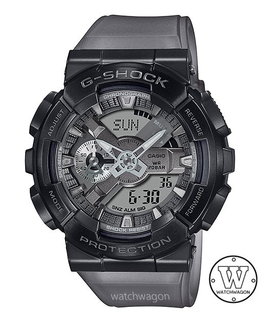 Casio G-Shock GM-110MF-1A Steel Bezel Grey Translucent Resin Band Ana Digi Watch gm110 gm-110 gm-110mf-1adr