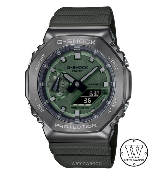 Casio G-Shock GM-2100B-3A Metal Clad Bezel Green Dial Analog Digital Unisex watch gm-2100 gm2100 gm-2100b-3adr