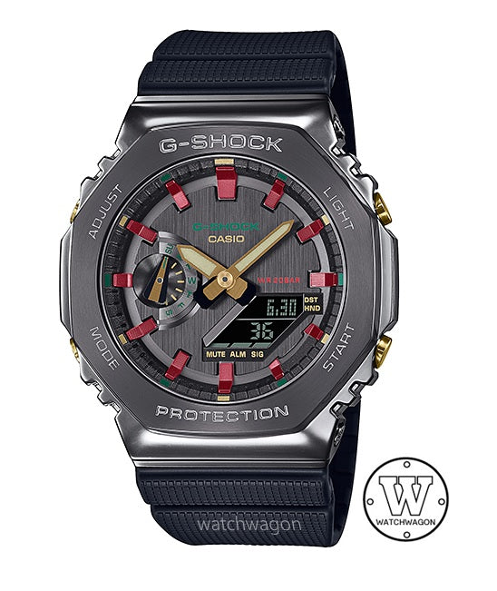 Casio G-Shock GM-2100CH-1A Metal Bezel Christmas-Inspired Analog Digital Unisex Watch gm-2100 gm2100 gm-2100ch-1adr