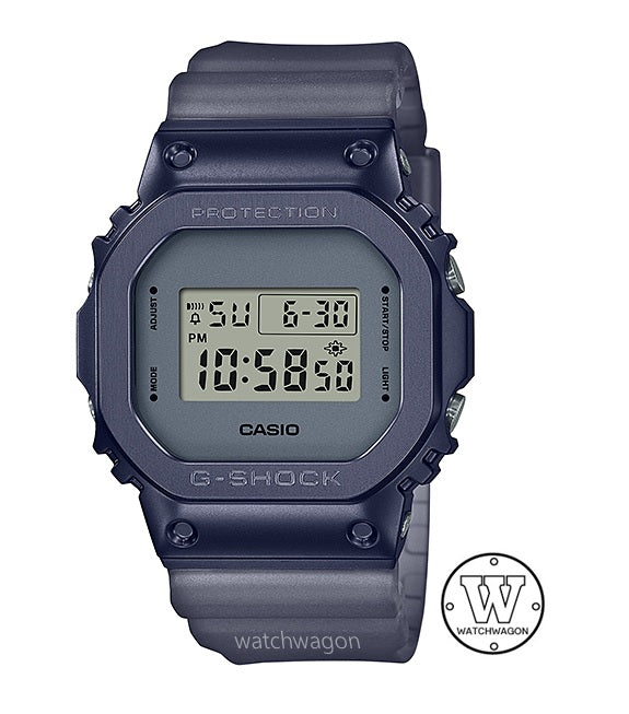 Casio G-Shock GM-5600MF-2 Digital Unisex Watch Matte Blue Ion Plated Metal Bezel Resin Band GM-5600 GM5600