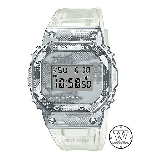 Casio G-Shock GM-5600SCM-1 Steel Bezel Camouflage Semi-Transparent Resin Band Digital Unisex Watch GM-5600 GM5600