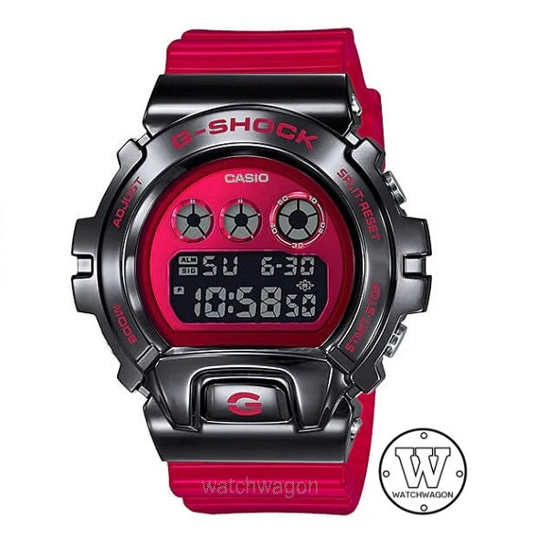 Casio G-Shock GM-6900B-4 25th Anniversary Model Red Translucent Band Black Ion Plated Steel Bezel GM-6900 gm6900