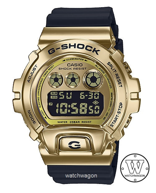 Casio G-Shock GM-6900G-9 Gold Plated Metal Forged Cover Black Resin Band Watch GM-6900 GM6900 GM-6