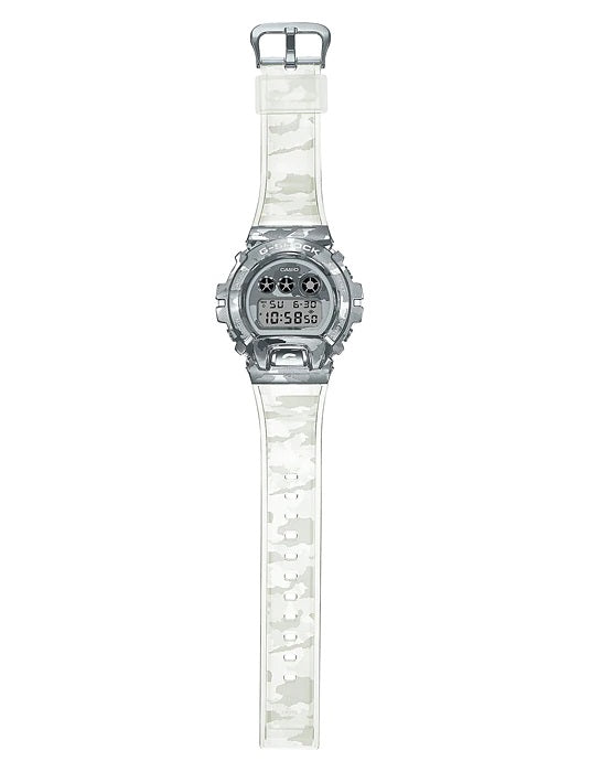 Casio G-Shock GM-6900SCM-1 Steel Bezel Camouflage Semi-Transparent Resin Band Unisex Sports Fashion gm-6900