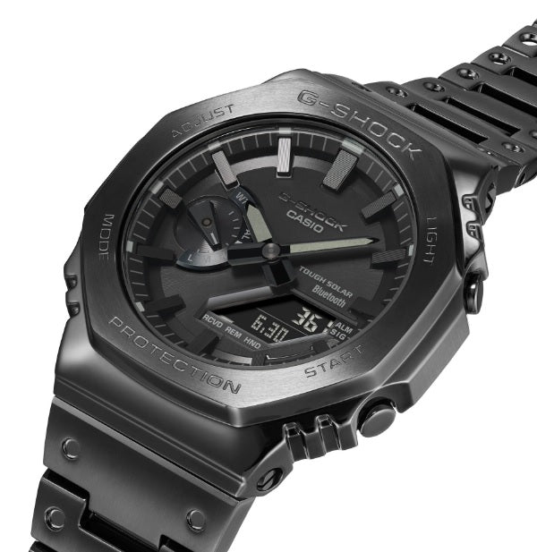Casio G-Shock GM-B2100BD-1A Full Black Tough Solar All Metal Bluetooth Smart Link Gents Watch