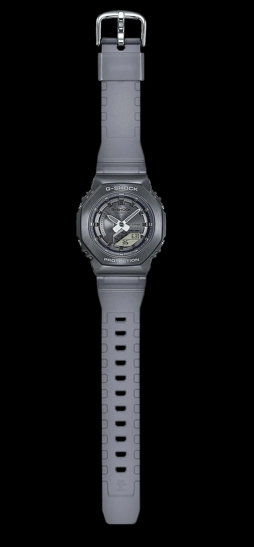 Casio G-Shock GM-S2100MF-1A Mid-Size Metal Bezel Grey Translucent Resin Band Analog Digital Ladies Watch gm-s2100 gms210