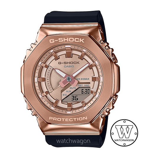 Casio G-Shock GM-S2100PG-1A4 Compact Size Pink Gold Metal Bezel Analog Digital Unisex Watch gm-s2100 gm-s2100pg-1a4dr