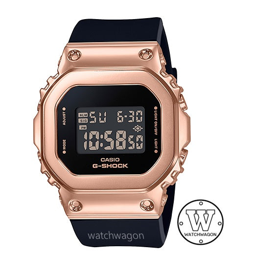 Casio G-Shock GM-S5600PG-1 Compact Size Pink Gold Ion-Plated Metal Bezel Unisex Digital Watch gm-s5600 gm-s5600pg-1dr