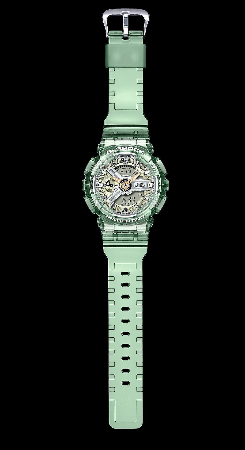 Casio G-Shock GMA-S110GS-3A Metallic Translucent Green Resin Band Ladies Analog Digital Watch gma-s110 gma110