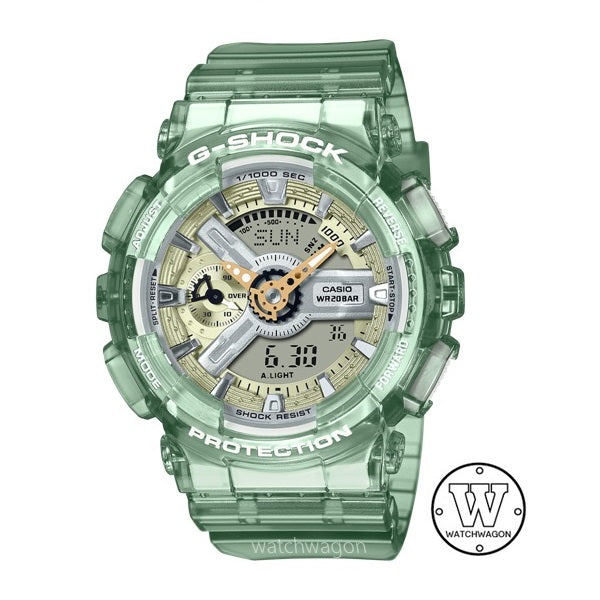 Casio G-Shock GMA-S110GS-3A Metallic Translucent Green Resin Band Ladies Analog Digital Watch gma-s110 gma110