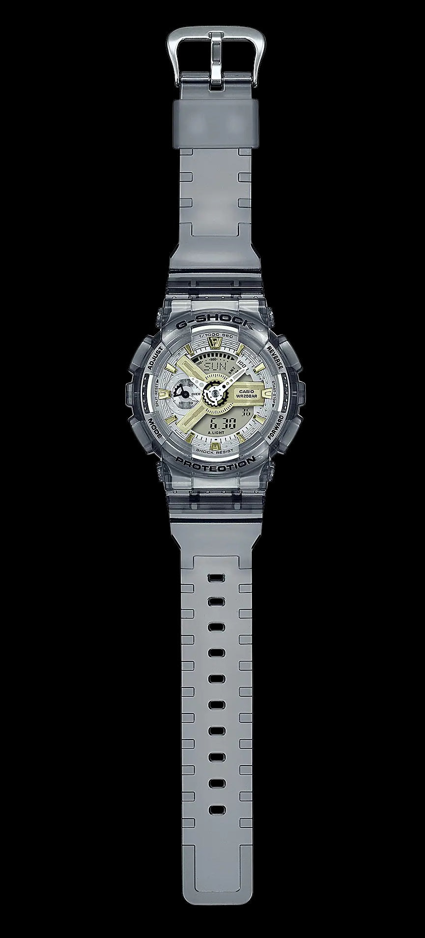 Casio G-Shock GMA-S110GS-8A Translucent Grey Resin Band Ladies Analog Digital Watch gma-s110 gma110 gma-s110gs-8adr