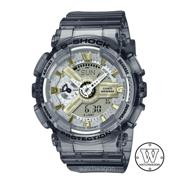 Casio G-Shock GMA-S110GS-8A Translucent Grey Resin Band Ladies Analog Digital Watch gma-s110 gma110 gma-s110gs-8adr