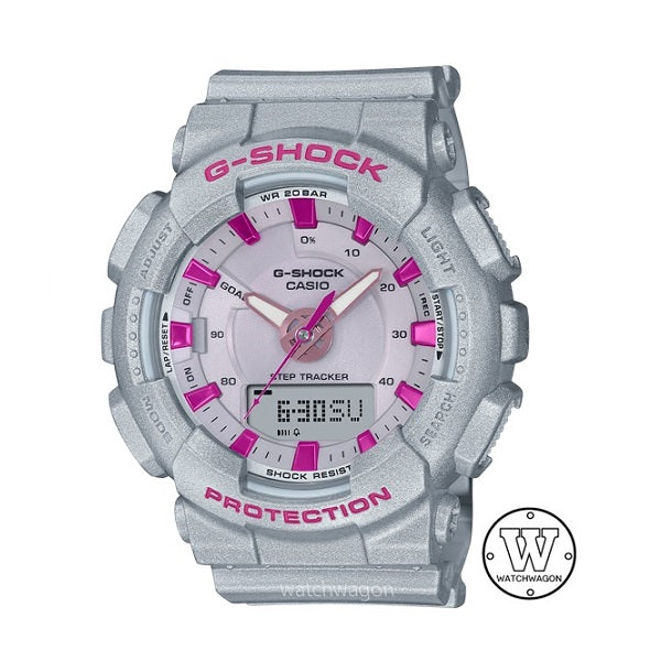 Casio G-Shock GMA-S130NP-8A Neo Punk Metallic Grey Pink Analog Digital Mid-Size Ladies Watch gma-s130 gmas130 gma-s130np