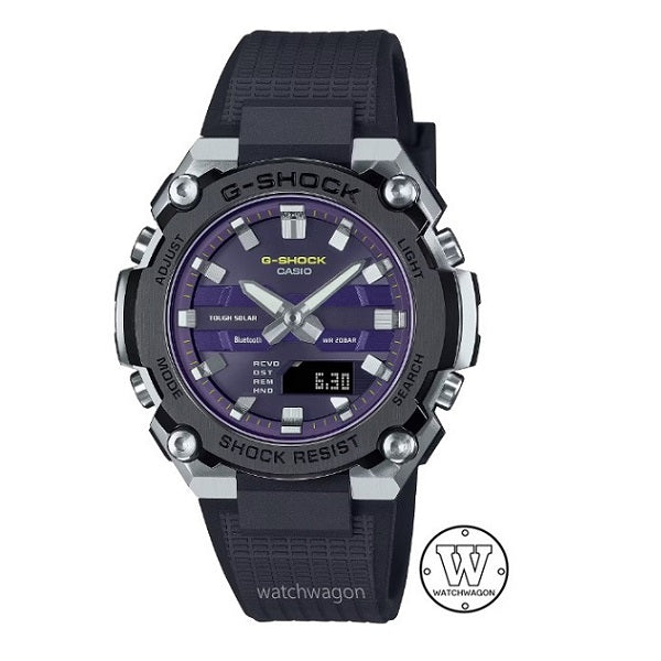 Casio G-Shock GST-B600A-1A6 G-Steel Purple Dial Compact and Slim Bluetooth Tough Solar Analog Digital Unisex Watch