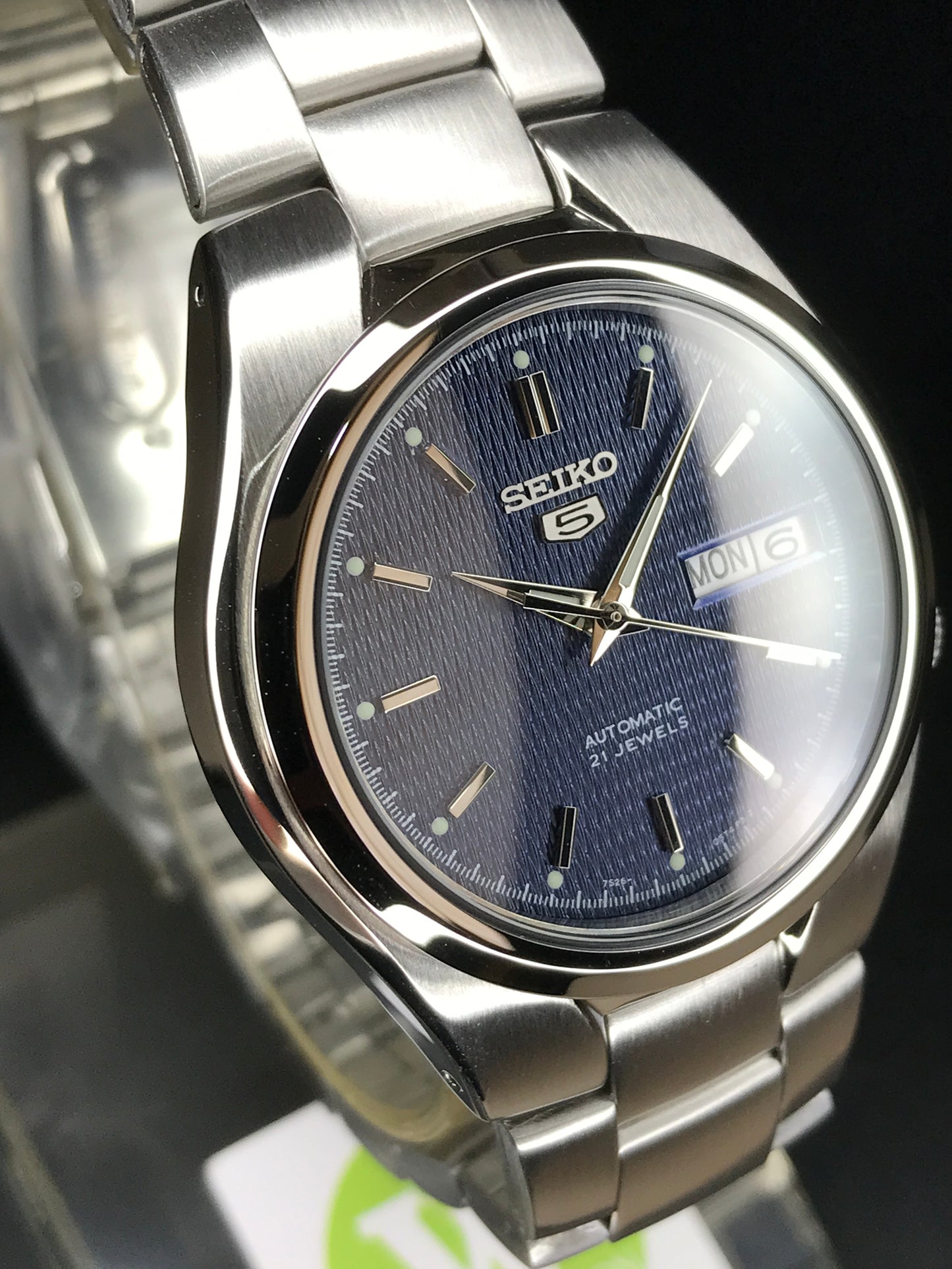 Seiko 5 Sports SNK603K1 Unisex Automatic Watch Case width 37.1 mm snk603 snk603k blue dial steel bracelet