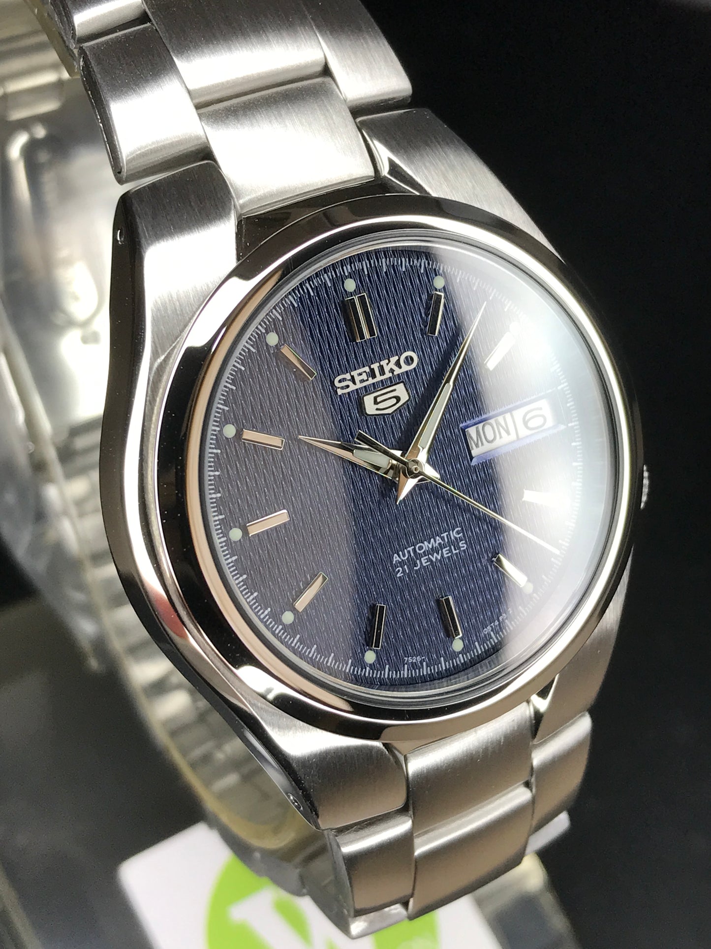 Seiko 5 Sports SNK603K1 Unisex Automatic Watch Case width 37.1 mm snk603 snk603k blue dial steel bracelet