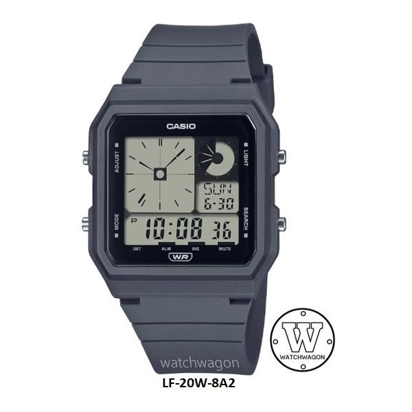 Casio LF-20W-8A2 Grey Unisex Digital Analog Watch Bio-Based Resin Band World Time