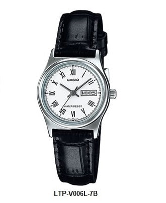 Casio LTP-V006L-7B White Dial Leather Strap Ladies Quartz Watch