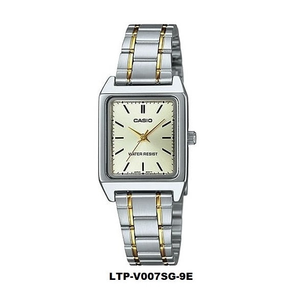 Casio LTP-V007SG-9E Analog Ladies Dress Watch with Two Tone Steel Bracelet ltp-v007