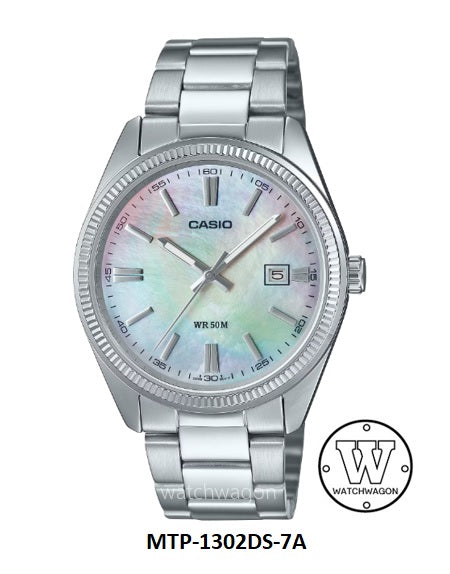 Casio MTP-1302DS-7A Mother of Pearl Dial Analog Gents Watch